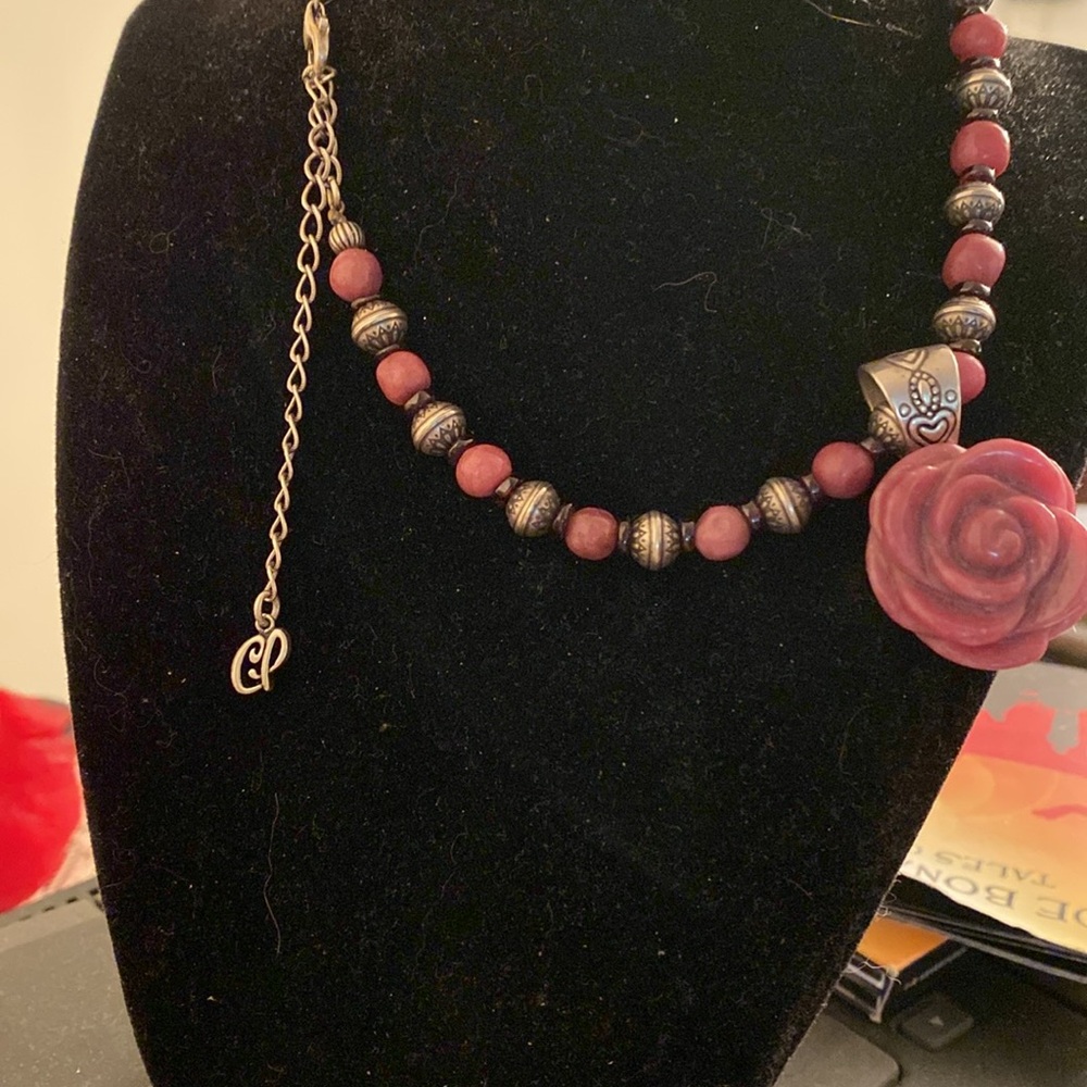 Carolyn Pollock Design in pink and silver and darker pink spacer beads Rhodonite - Picture 9 of 10